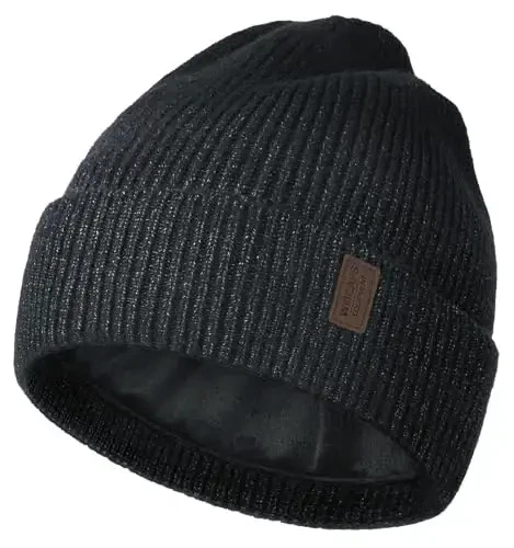 Wmcaps Winter Beanie for Men Women, Fleece Lined Beanie Soft Warm Knit Hat Ski Stocking Cuffed Cap 