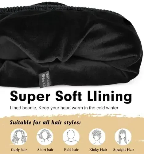 Wmcaps Winter Beanie for Men Women, Fleece Lined Beanie Soft Warm Knit Hat Ski Stocking Cuffed Cap - 2