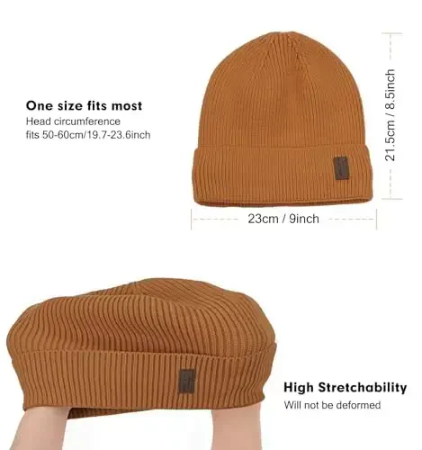 Wmcaps Winter Beanie for Men Women, Fleece Lined Beanie Soft Warm Knit Hat Ski Stocking Cuffed Cap - 3