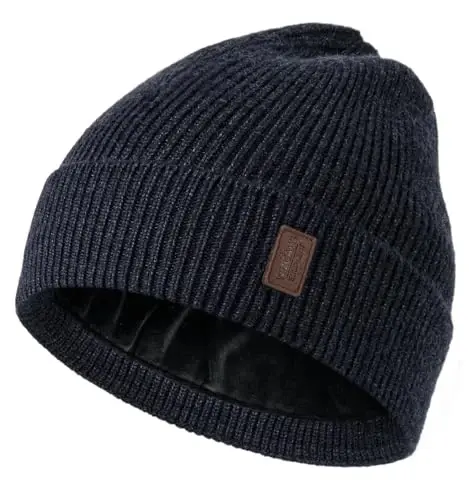 Wmcaps Winter Beanie for Men Women, Fleece Lined Beanie Soft Warm Knit Hat Ski Stocking Cuffed Cap 