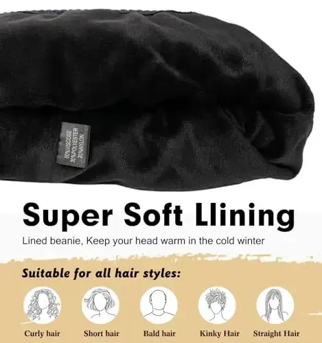 Wmcaps Winter Beanie for Men Women, Fleece Lined Beanie Soft Warm Knit Hat Ski Stocking Cuffed Cap - 3