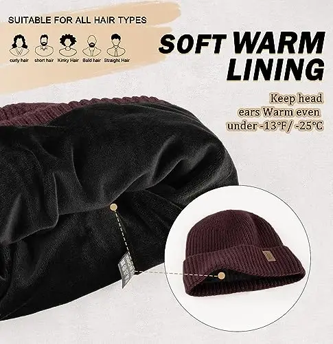 Wmcaps Winter Beanie for Men Women Fleece Lined Hat Warm Cuffed | Ultra soft and cozy feel, unisex knit, ideal for cold weather, holiday gifts, outdoor work, dog walking - 2