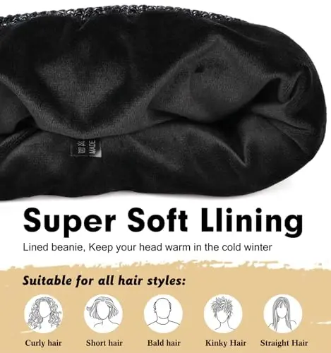 Wmcaps Winter Beanie for Men Women, Soft Warm Fleece Lined Knit Hat | Soft fleece lining, secure fit, ear coverage, windproof, idea for outdoor work,ski, dog walking, daily use, mens gifts - 2