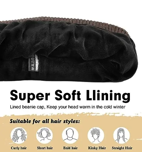 Wmcaps Winter Beanie for Men Women, Soft Warm Fleece Lined Knit Hat | Soft fleece lining, secure fit, ear coverage, windproof, idea for outdoor work,ski, dog walking, daily use, mens gifts - 3