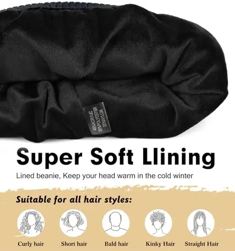Wmcaps Winter Beanie for Men Women, Soft Warm Fleece Lined Knit Hat | Soft fleece lining, secure fit, ear coverage, windproof, idea for outdoor work,ski, dog walking, daily use, mens gifts - 2