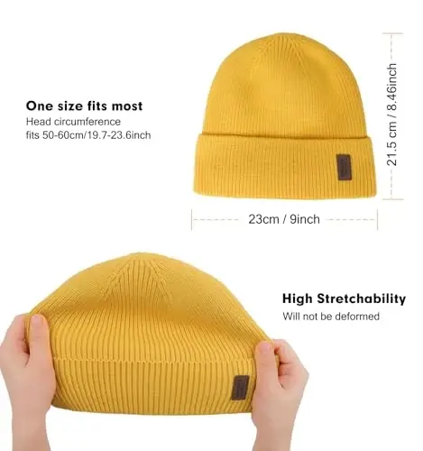 Wmcaps Winter Beanie for Men Women, Soft Warm Fleece Lined Knit Hat | Soft fleece lining, secure fit, ear coverage, windproof, idea for outdoor work,ski, dog walking, daily use, mens gifts - 3