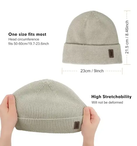 Wmcaps Winter Beanie for Men Women, Soft Warm Fleece Lined Knit Hat | Soft fleece lining, secure fit, ear coverage, windproof, idea for outdoor work,ski, dog walking, daily use, mens gifts - Wmcaps (1)