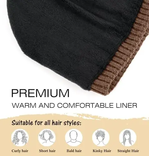Wmcaps Winter Beanie Knitted Hats for Men Women, Fleece Lined Beanie Warm Stocking Cap Soft Warm Ski Hats Unisex - 2