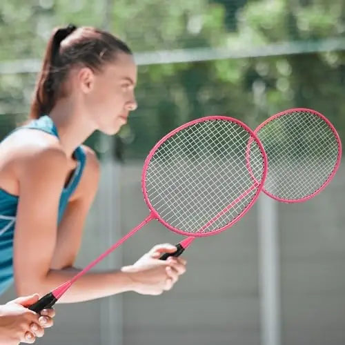 Woanger 10 Packs Badminton Rackets Set with 15 Shuttlecocks Badminton Racquets for Adult and Lightweight Teenagers Shuttlecock Set for Backyard Gym Beach Outdoor Games - 7