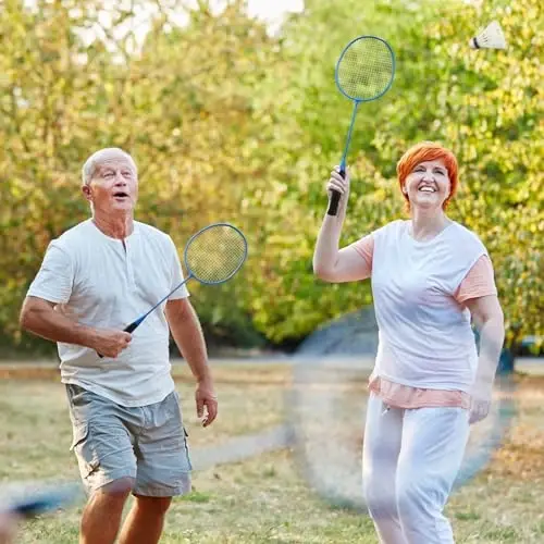 Woanger 10 Packs Badminton Rackets Set with 15 Shuttlecocks Badminton Racquets for Adult and Lightweight Teenagers Shuttlecock Set for Backyard Gym Beach Outdoor Games - 6