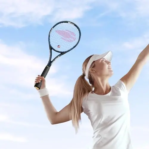 WOED BATENS Kattalar uchun 2 o'yinchi tennis raketkasi Yangi boshlanuvchilar va professional o'yinchilar uchun ideal, 27 dyuymli tezlik tennis raketkasiga overgripslar, tennis sumkasi, vibratsiyani susaytirgichlar, qoplamalar kiradi - 6