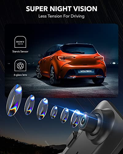 WOLFBOX 12'' Mirror Dash Cam with WiFi, 2.5K Rear View Mirror Camera with 1080P Rear Camera, WiFi Mirror Dash Cam Front and Rear, Included 32GB Card & GPS - 4