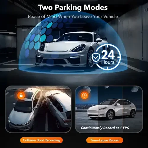 WolfBox 3 Channel Triple Dash Cam, 4K/2.5K+1080P Cars Camera, 3