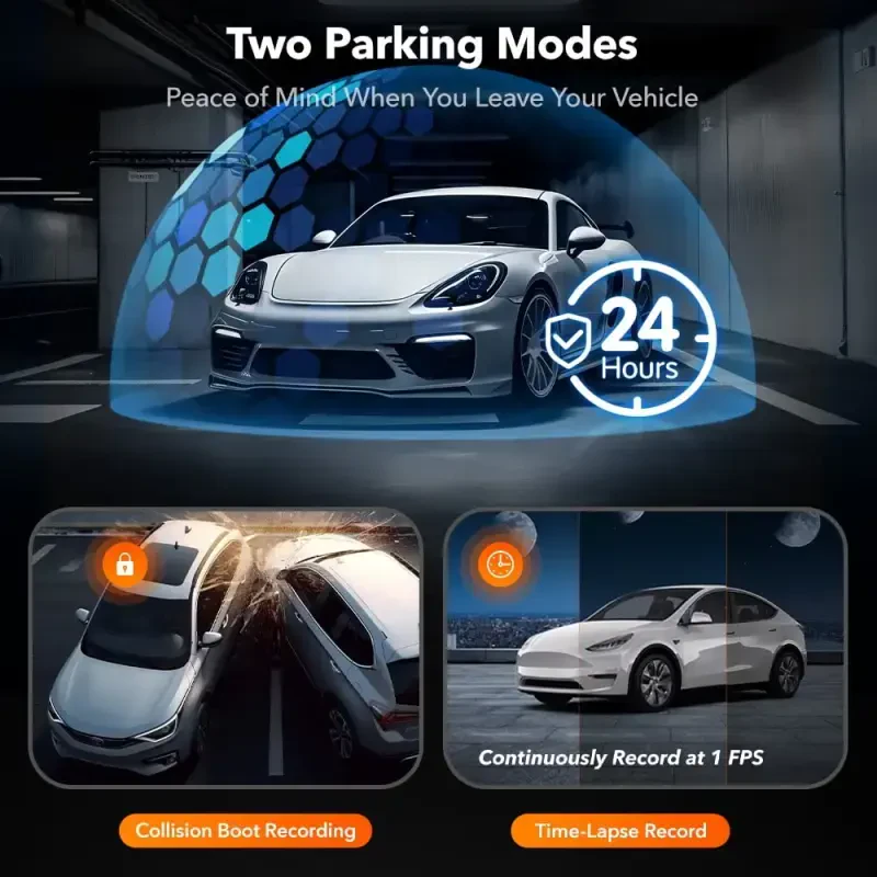 WolfBox 3 Channel Triple Dash Cam, 4K/2.5K+1080P Cars Camera, 3