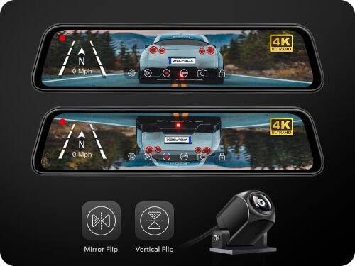 WolfBox Mirror Dash Cam, 12