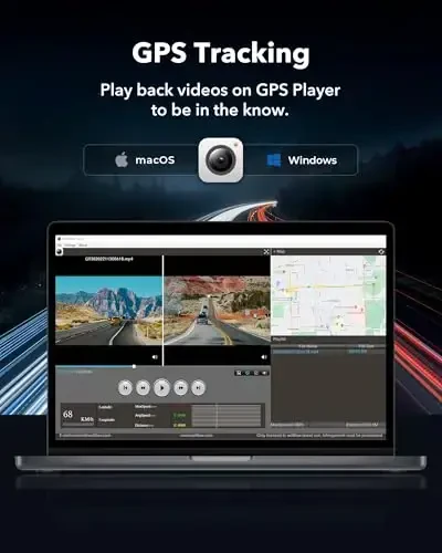 WOLFBOX G930 10'' Rear View Mirror Camera with 5.8GHz WiFi, 4K Dash Cam Front and Rear with WDR, Touch Screen Rearview Mirror Backup Camera, Parking Monitor, Reverse Assist, Includes 64GB Card & GPS - 4
