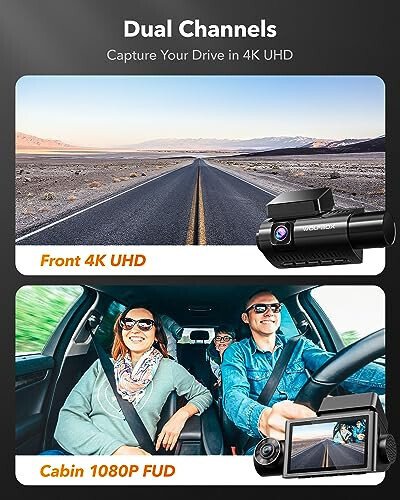 WOLFBOX i07 3 Channel Dash Cam Built-in WiFi GPS, 4K Dash Camera Front and Inside, 1440P+1080P+1080P Triple Car Camera with 3