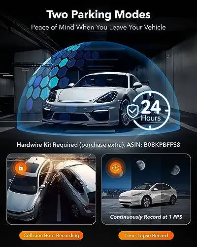 WOLFBOX i07 3 Channel Dash Cam Built-in WiFi GPS, 4K Dash Camera Front and Inside, 1440P+1080P+1080P Triple Car Camera with 3