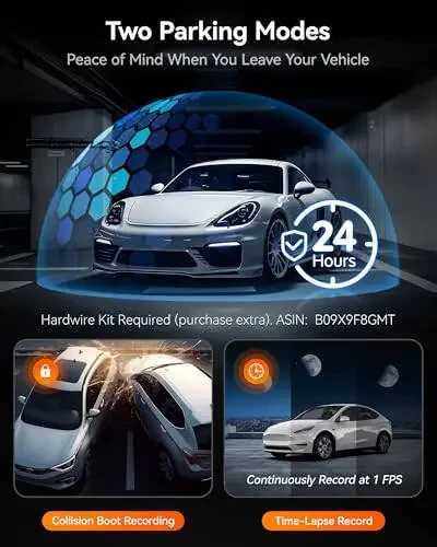 WOLFBOX i07 3 Channel Dash Cam Built-in WiFi GPS, 4K Dash Camera Front and Inside, 1440P+1080P+1080P Triple Car Camera with 3