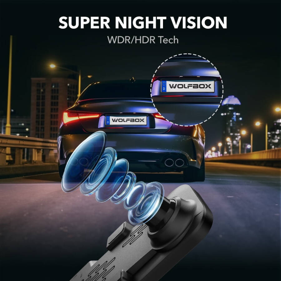 WolfBox Mirror Dash Cam, 12