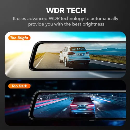 WolfBox Mirror Dash Cam, 12