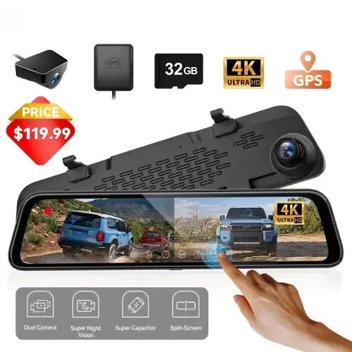 WolfBox Mirror Dash Cam, 12