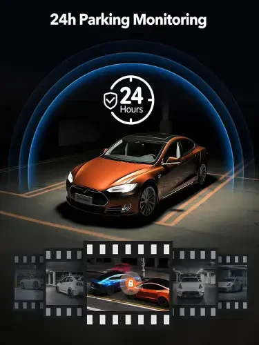 WolfBox Orqa Ko‘rinish oynasi Avtomobil Dash Kamosi, 2.5K Oldingi + 1080P Orqa Kamera, 12'' Ekranli oyna oynatiladigan Avtomobil Dash Kamosi Kechasi Ko‘rish bilan, O‘rnatilgan Wi-Fi & GPS, 24 soatlik Avtoturargoh Monitori, Bepul 32GB Karta - 3