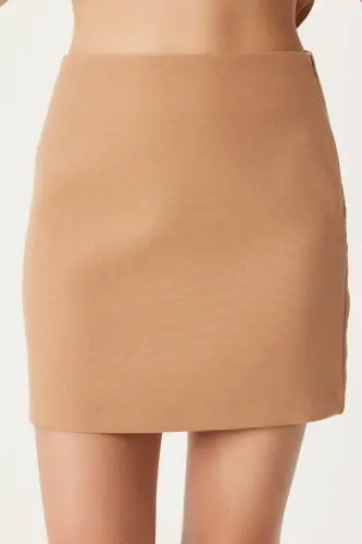 Woman Biscuit Mini Woven Skirt FN03240-Biscuit - 5