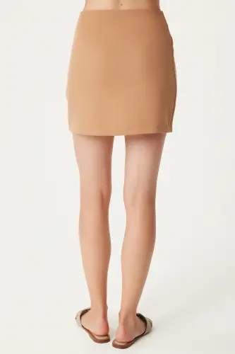 Woman Biscuit Mini Woven Skirt FN03240-Biscuit - 6