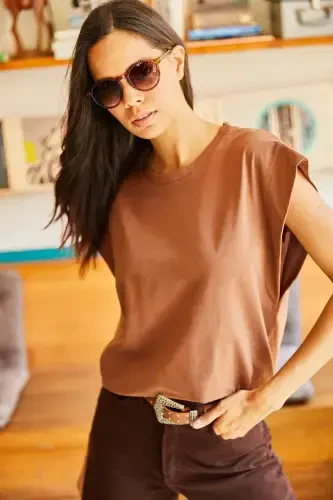 Woman Bitter Coffee Armpit Patchwork Bat T-shirt - 3