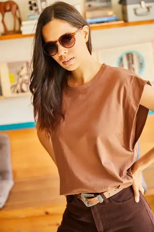 Woman Bitter Coffee Armpit Patchwork Bat T-shirt - 4