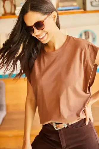 Woman Bitter Coffee Armpit Patchwork Bat T-shirt - 5