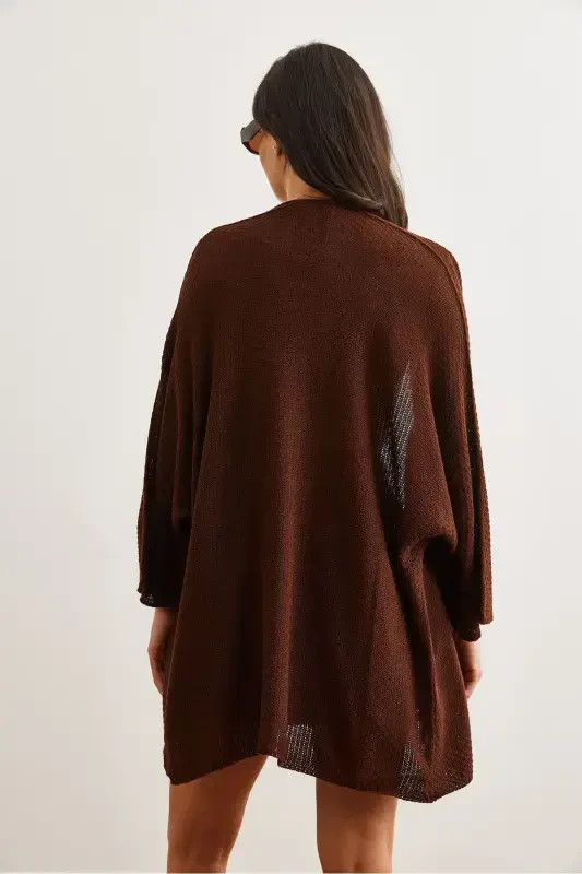 Woman Bitter Coffee Bat Spring Cardigan HRK-19000057-Bitter Coffee - 6