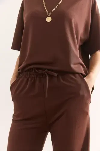 Woman Bitter Coffee Bottom Pocket Pants Top T-shirt Jewelry - 7