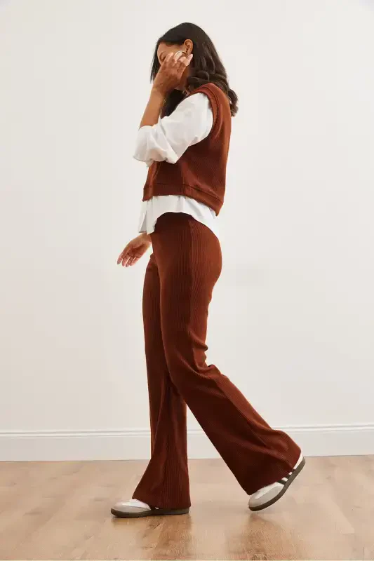 Woman Bitter Coffee Top Shirt Detailed Blouse Bottom Spanish - 6