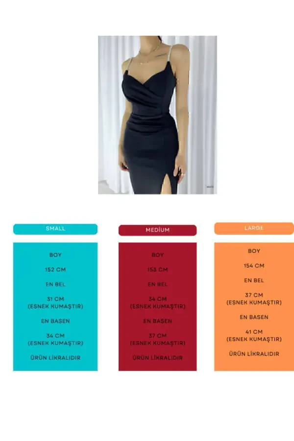 Woman Black Stone Strap Slit Imported Scuba Fabric - 4