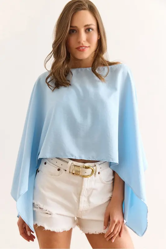 Woman Blue Bustier Versatile Pan - OLALOOK