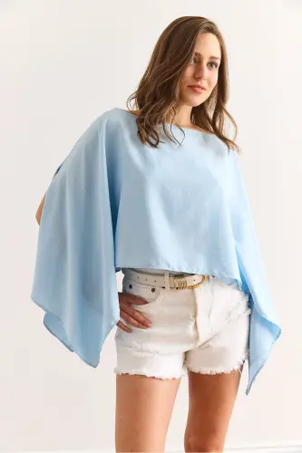 Woman Blue Bustier Versatile Pan - 4