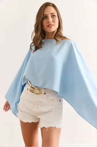 Woman Blue Bustier Versatile Pan - 6