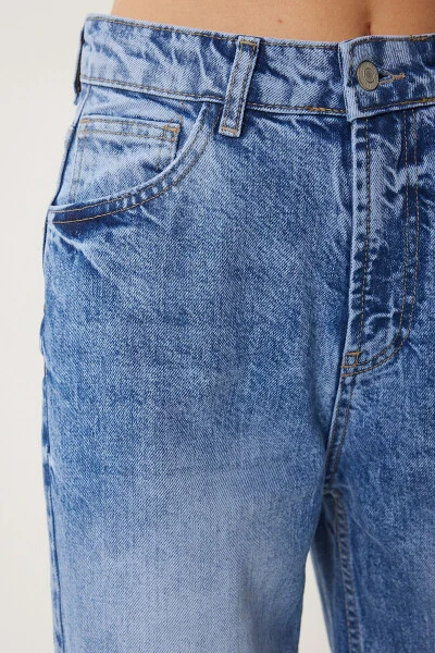 Woman Blue High Waist Wide Leg Jeans FN03425 - 6