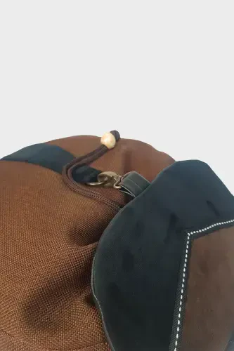 Woman Brown Black Handmade Backpack-BrownBlack - 4