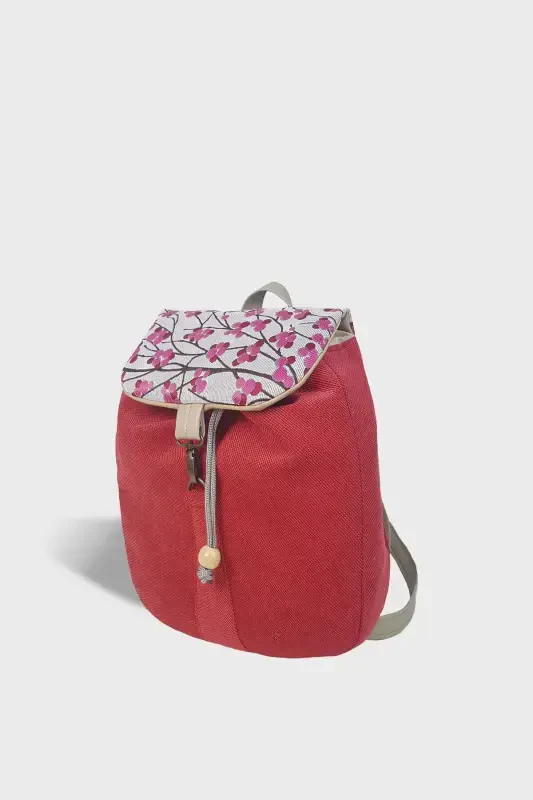 Woman Cherry Blossom Handmade Backpack-CherryBlossom - 5