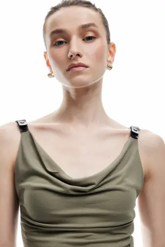 Woman Cotton X Sima Tarkan - Accessory Detailed Drape - KOTON (1)