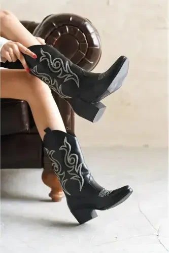 Woman Cowboy Boot-Black TAIM - MODAZONE (1)