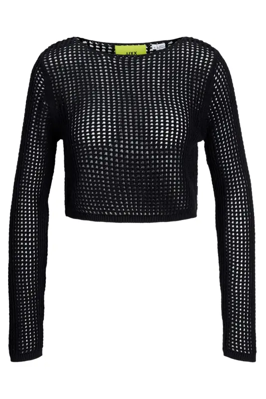 Woman Crop Crochet Sweater - Presley-Black - JACK & JONES