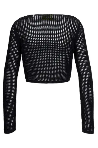 Woman Crop Crochet Sweater - Presley-Black - JACK & JONES (1)