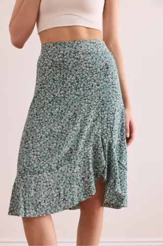 Woman Daisy Mint Green Ruffled Corduroy Oversize - 5