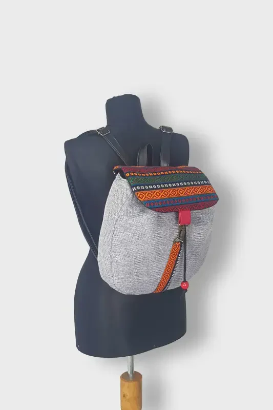 Woman Gray Backpack Ksırt04-Trabzon - 2