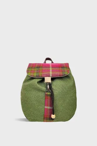 Woman Green Backpack-GreenPink 