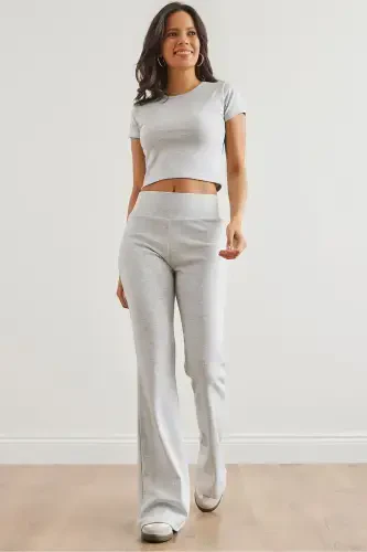 Woman Grey Top and Bottom Spanish Pants Full Lycra - 1